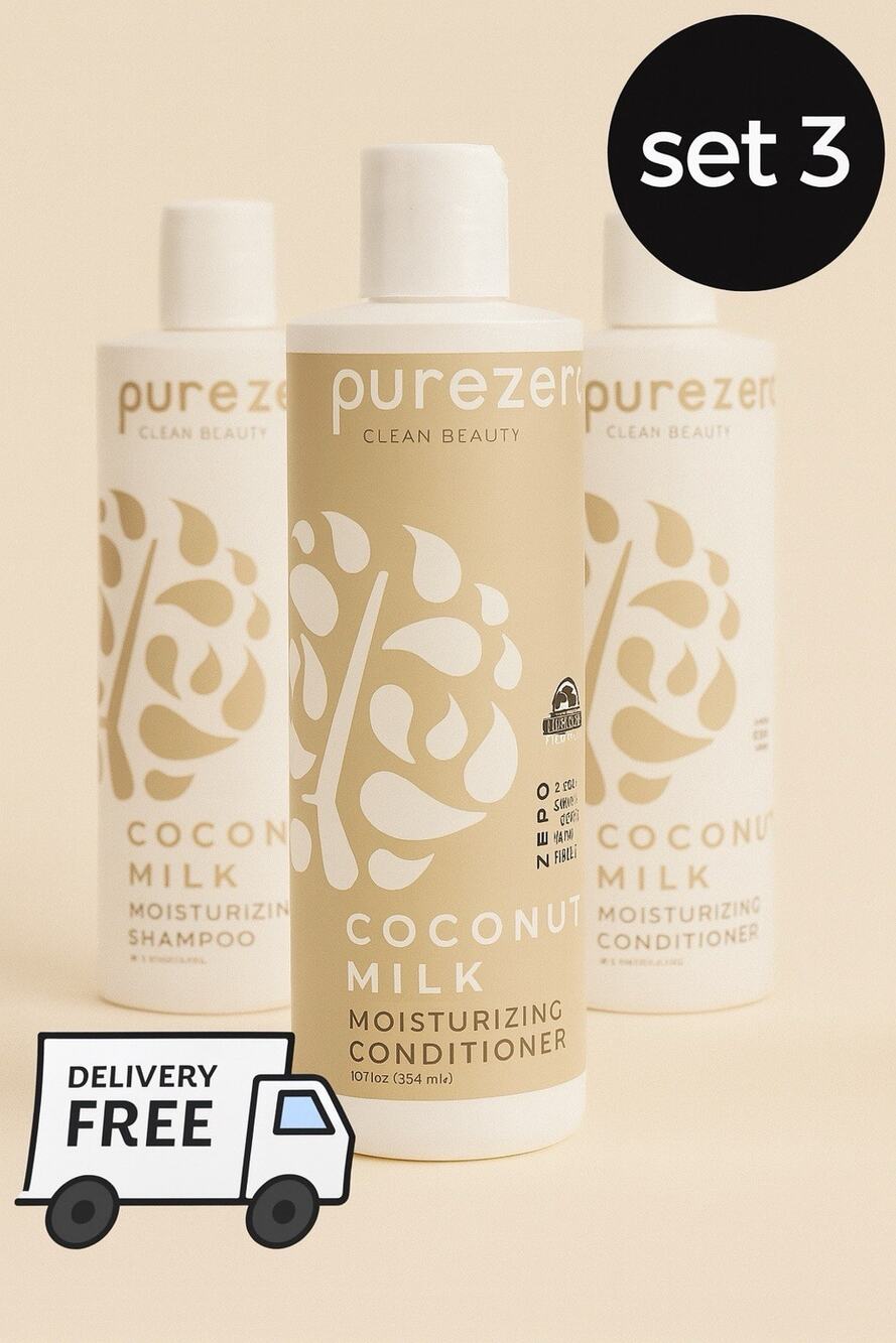 Purezero Coconut Milk Shampoo & Conditioner Set 3 | Clean Beauty, Vegan